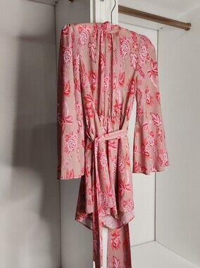 Floral Pink Belted Romper